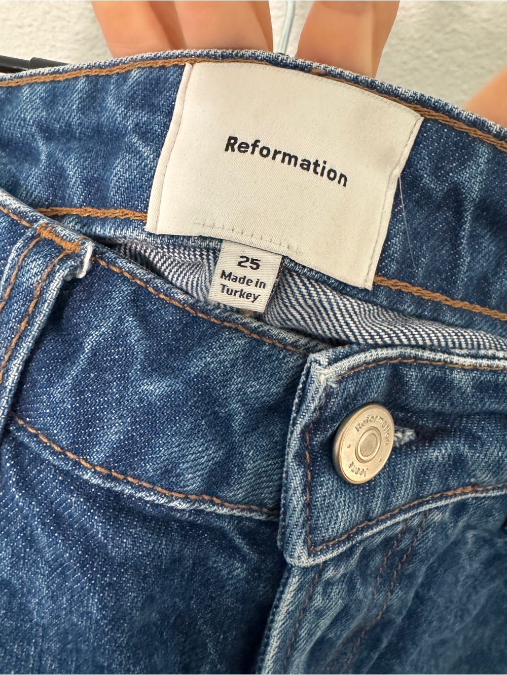 Reformation Charlee Low Rise Jean in Dark Blue - Picture 3 of 3